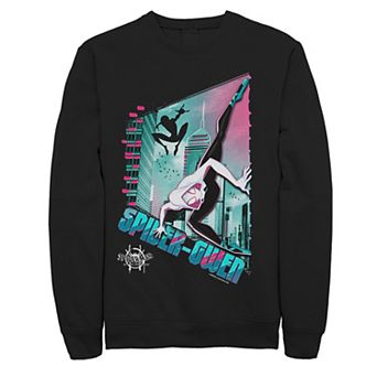 Men's Marvel Spiderverse Spider-Gwen City Pose Graphic Fleece Pullover