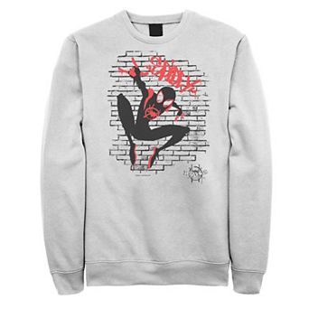 Men's Marvel Spiderverse Spider-Man Graffiti Graphic Fleece Pullover