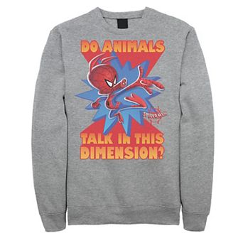 Men's Marvel Spider-Man Spiderverse Ham Quote Graphic Fleece Pullover