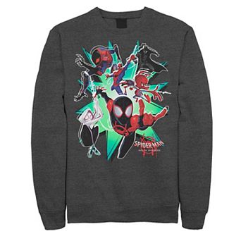 Men's Marvel Spider-Man Spiderverse Action Group Graphic Fleece Pullover