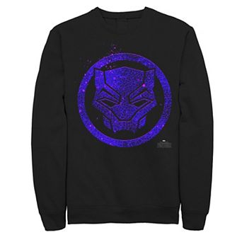 Men's Marvel Black Panther Movie Purple Splatter Icon Graphic Fleece Pullover