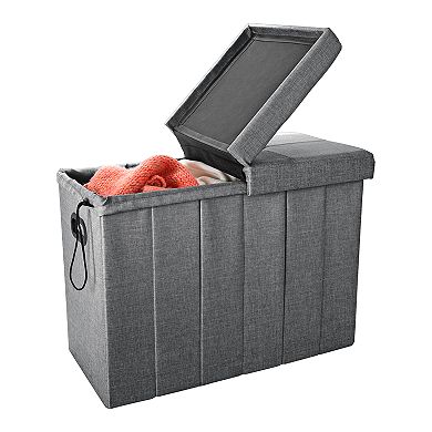 Simplify Collapsible Flip Top Hamper Ottoman