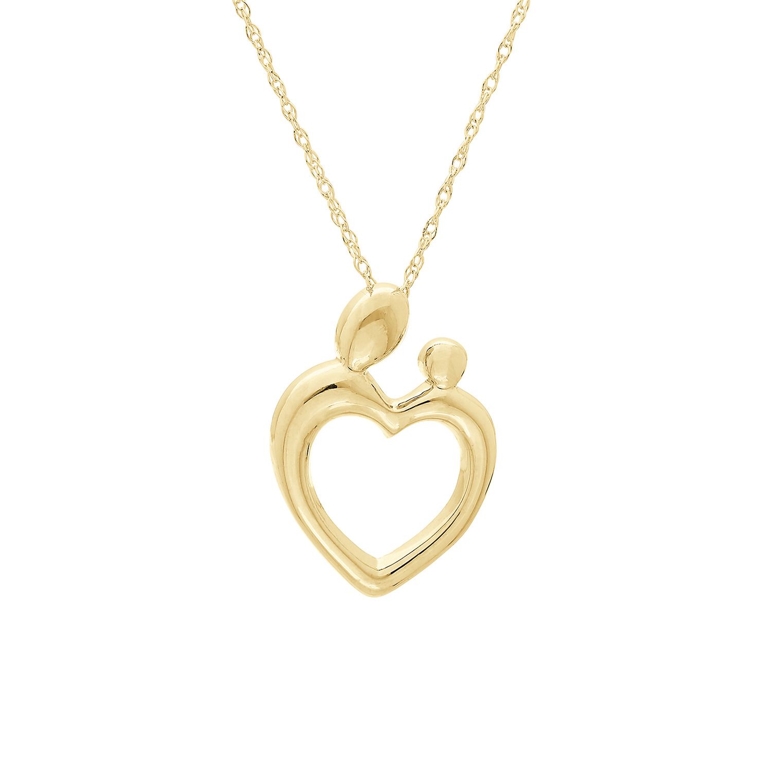 10k Gold Mother \u0026 Child Heart Pendant 