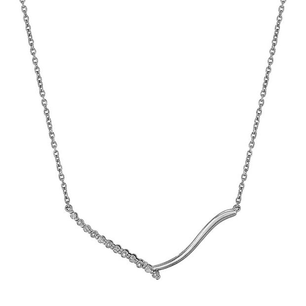 Sterling Silver V Bar Necklace