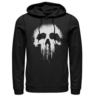 Men's Marvel The Punisher Scary Grungy Skull Logo Graphic Hoodie