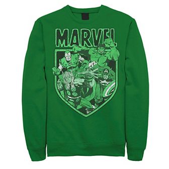 Men's Marvel Avengers Retro Green St. Patrick's Graphic Fleece Pullover