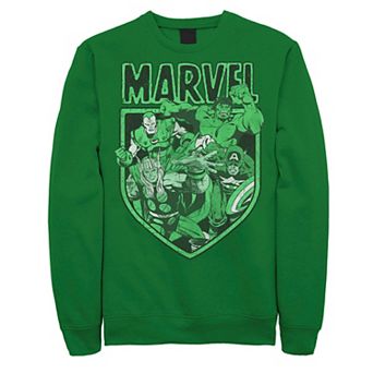 Men's Marvel Avengers Retro Green St. Patrick's Graphic Fleece Pullover