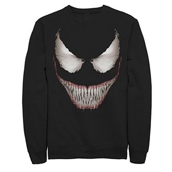 Men's Marvel Venom Big Face Grin Halloween Costume Graphic Fleece Pullover