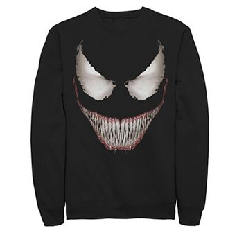 Men's Marvel Venom Big Face Grin Halloween Costume Graphic Fleece Pullover