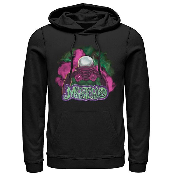 Men's Marvel Mysterio Mystery Green Neon Pink Smoke Logo Graphic Hoodie