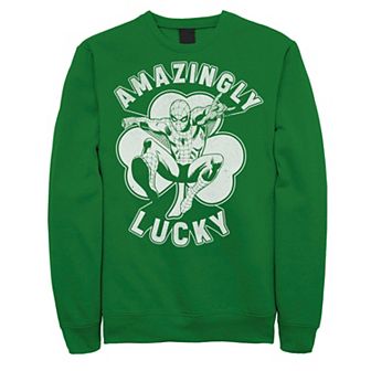 Men's Marvel St. Patty's Amazingly Lucky Spider-Man Graphic Fleece Pullover