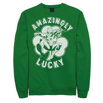Men's Marvel St. Patty's Amazingly Lucky Spider-Man Graphic Fleece Pullover