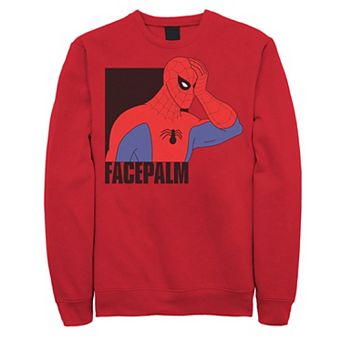 Men's Marvel Spider-Man Facepalm Vintage Portrait Graphic Fleece Pullover