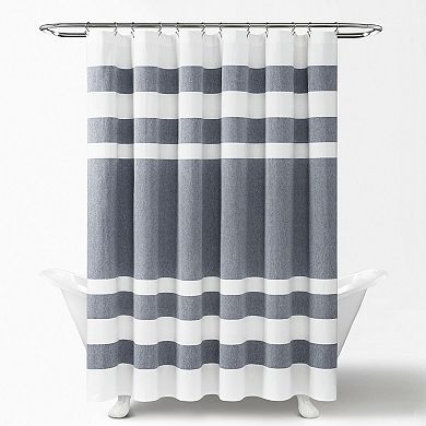 Lush Decor Cape Cod Stripe Yarn Dyed Cotton Shower Curtain