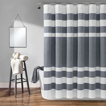 Lush Decor Cape Cod Stripe Yarn Dyed Cotton Shower Curtain
