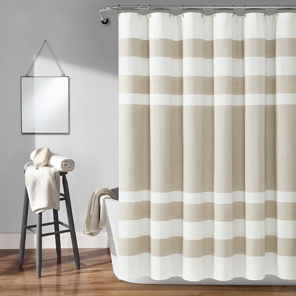 Lush Decor Cape Cod Stripe Yarn Dyed, Canvas Shower Curtain Uk