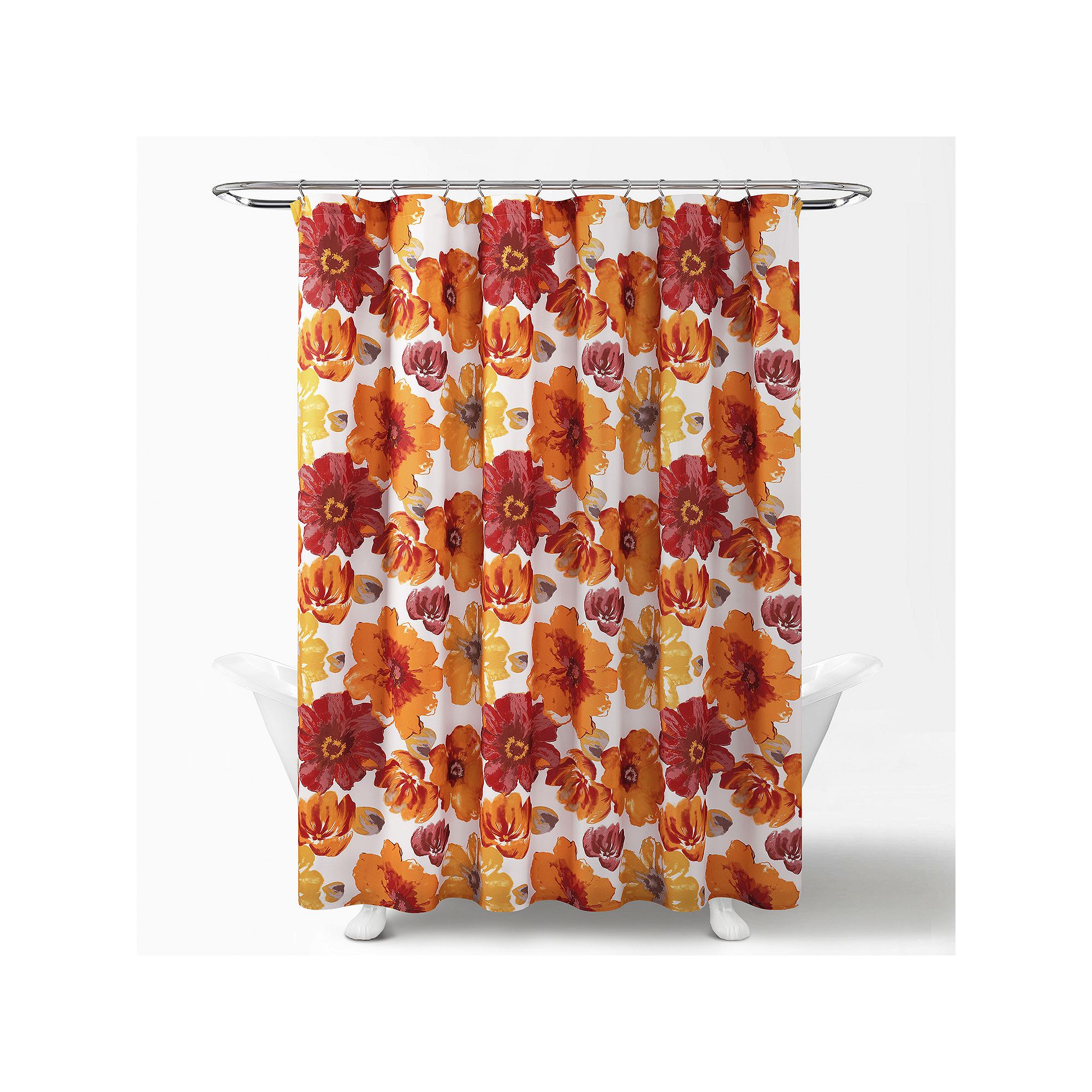 Lush Decor Leah Shower Curtain, Size: 72X72, Red