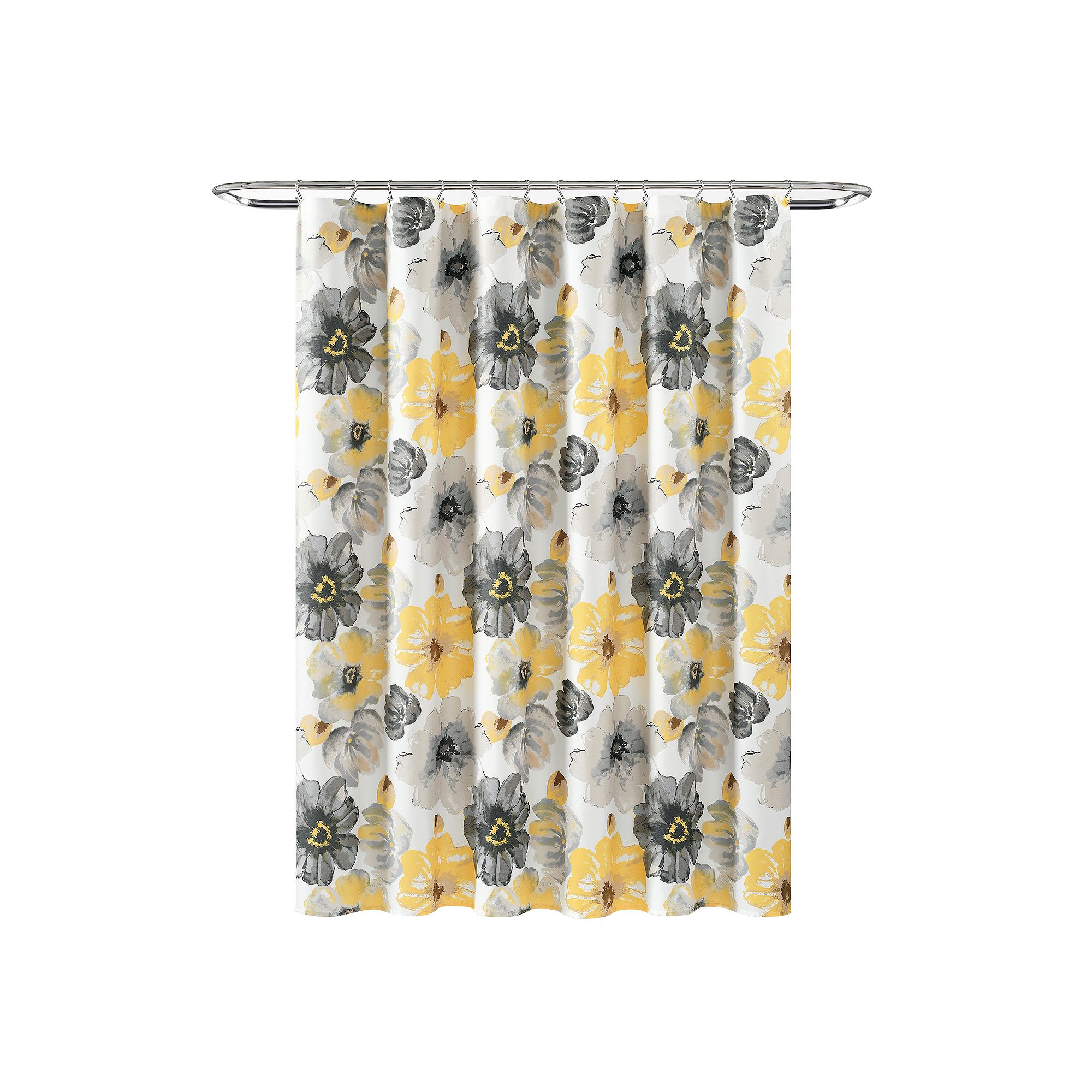 Lush Decor Leah Shower Curtain, Size: 72X84, Yellow Gray