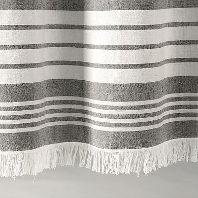 Lush Decor Nantucket Yarn Dyed Cotton Tassel Fringe Shower Curtain