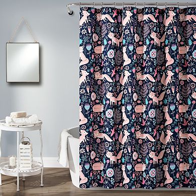 Lush Decor Pixie Fox Shower Curtain