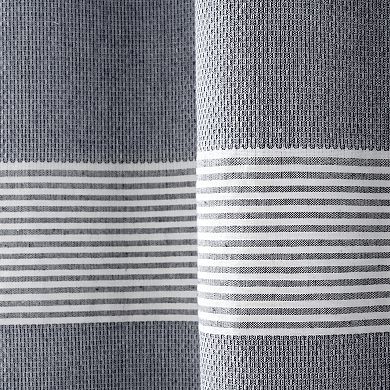 Lush Decor Tucker Stripe Yarn Dyed Cotton Knotted Tassel Shower Curtain