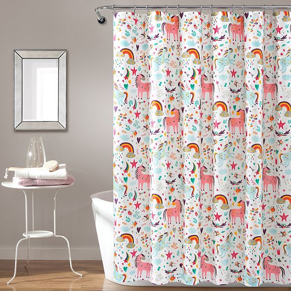 Details about   Cartoon Unicorn & White Cloud Shower Curtain Waterproof Fabric Bathroom Set 71In 