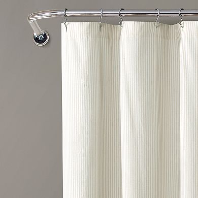 Lush Decor Vintage Stripe Yarn Dyed Cotton Shower Curtain