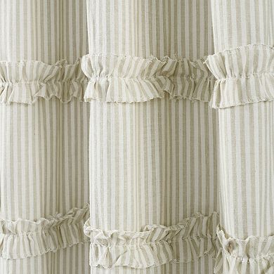 Lush Decor Vintage Stripe Yarn Dyed Cotton Shower Curtain