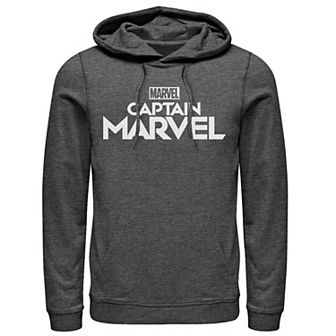 Men's Marvel Captain Marvel White Logo Large Pullover Hoodie