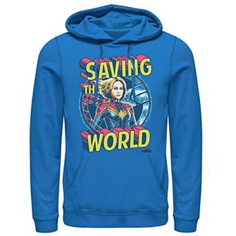 Men's Marvel Captain Marvel Saving The World Portrait Pullover Hoodie