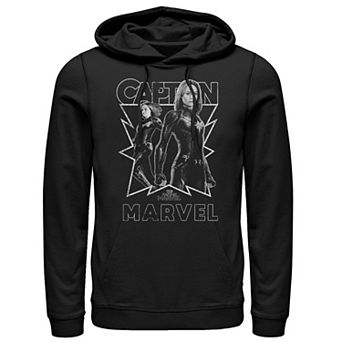 Men's Marvel Captain Marvel Grunge Collage Pullover Hoodie