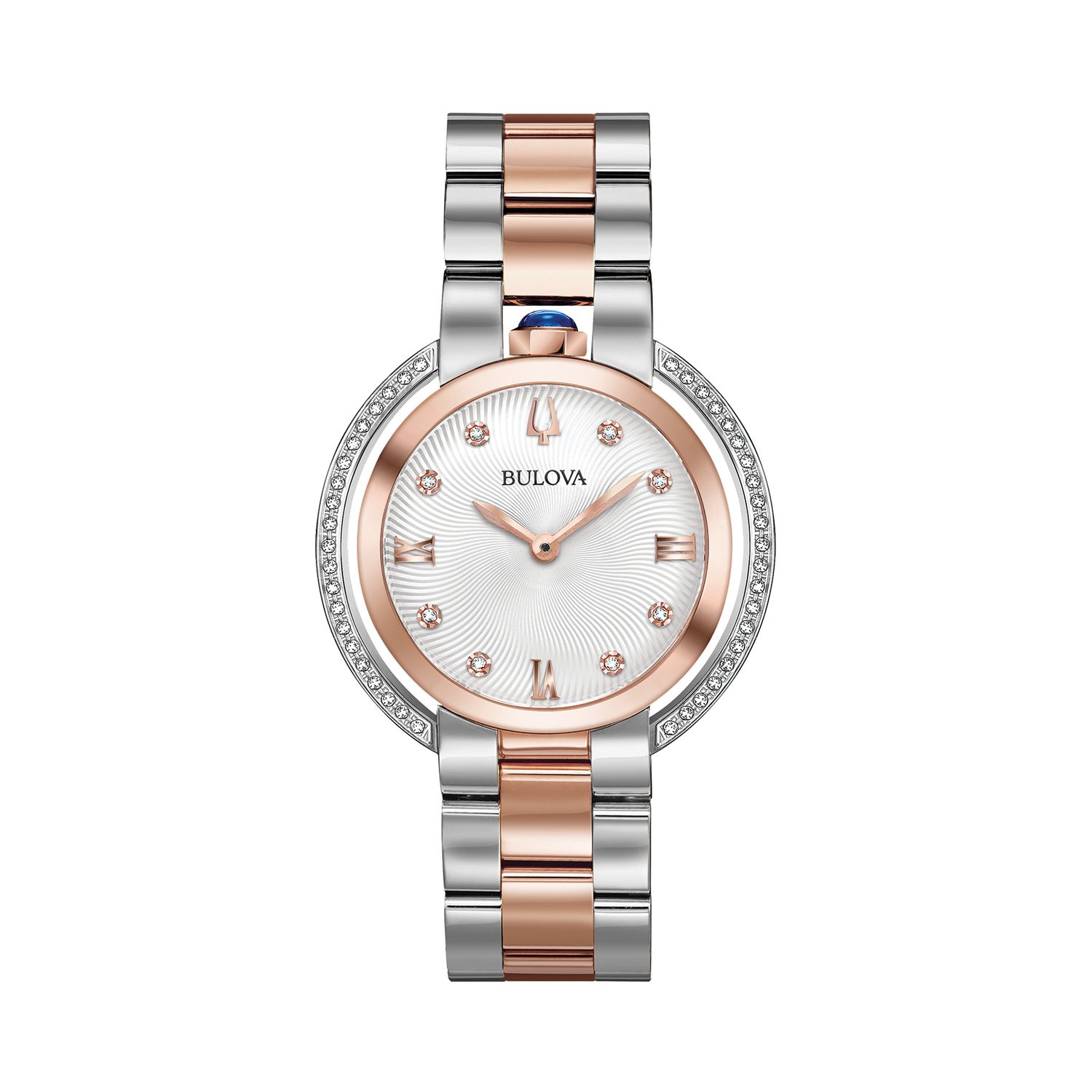 bulova women's two tone diamond watch