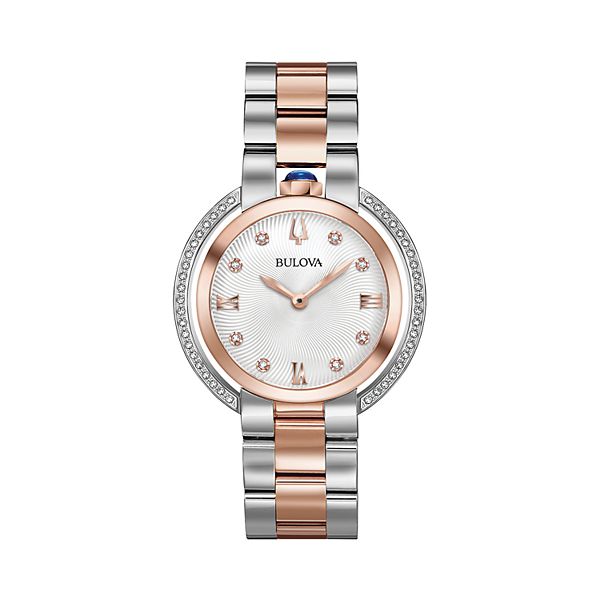 Bulova Women s Rubaiyat Diamond Accent Two Tone Stainless Steel Watch 98R247