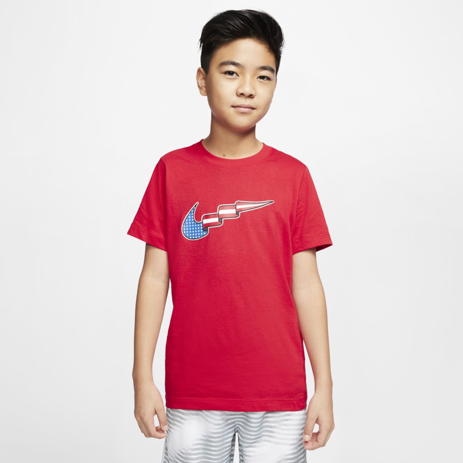 nike red white and blue shirt