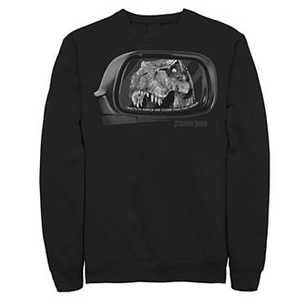 Men's Jurassic Park T-Rex In Car Side Mirror Sweatshirt