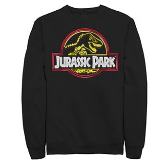 Men's Jurassic Park Neon Sign Fossil Logo Sweatshirt