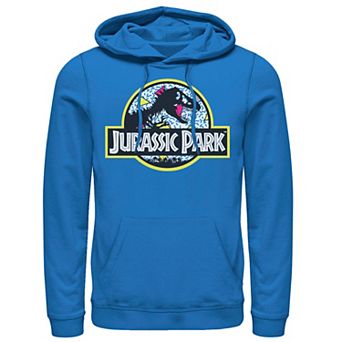 Men's Jurassic Park Blue Retro Classic Icon Pullover Hoodie