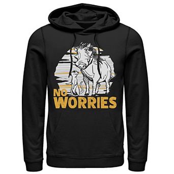 Disney's The Lion King Live Action Timon Pumbaa No Worries Men's Pullover Hoodie