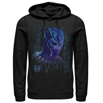 Men's Marvel Black Panther Movie Geo Tech Purple Portrait Pullover Hoodie