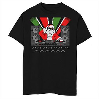 Boys 6-20 DJ Santa Claus Christmas Tee