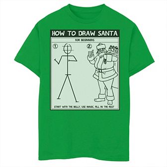 Boys 8-20 Fifth Sun How To Draw Santa Diagram Graphic Tee