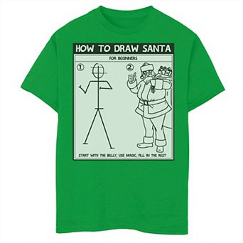 Boys 8-20 Fifth Sun How To Draw Santa Diagram Graphic Tee