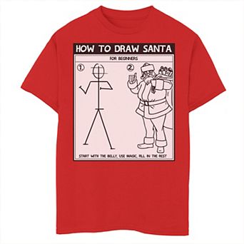 Boys 8-20 Fifth Sun How To Draw Santa Diagram Graphic Tee