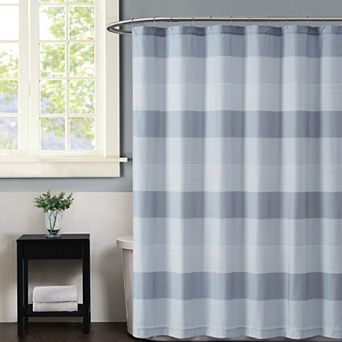 Truly Soft Grey Multi Stripe Shower Curtain