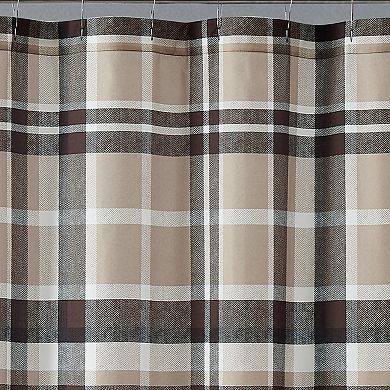 Truly Soft Paulette Plaid Taupe Shower Curtain