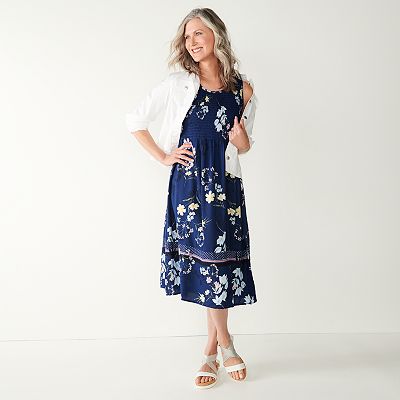 knee length dresses for ladies Marta Smocked Midi Dress | Multi Floral