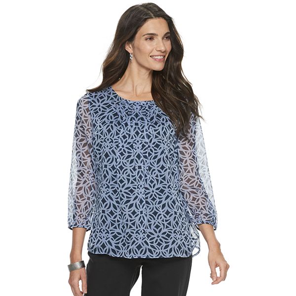 Women's Croft & Barrow® Print Peasant Top