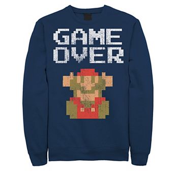 Men's Nintendo Super Mario Classic Game Over Mario Fall Pullover Hoodie