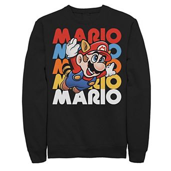 Men's Nintendo Super Mario Retro Repeat Raccoon Sweatshirt