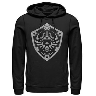 Men's Nintendo Zelda Link's Hylian Shield Distressed Logo Pullover Hoodie